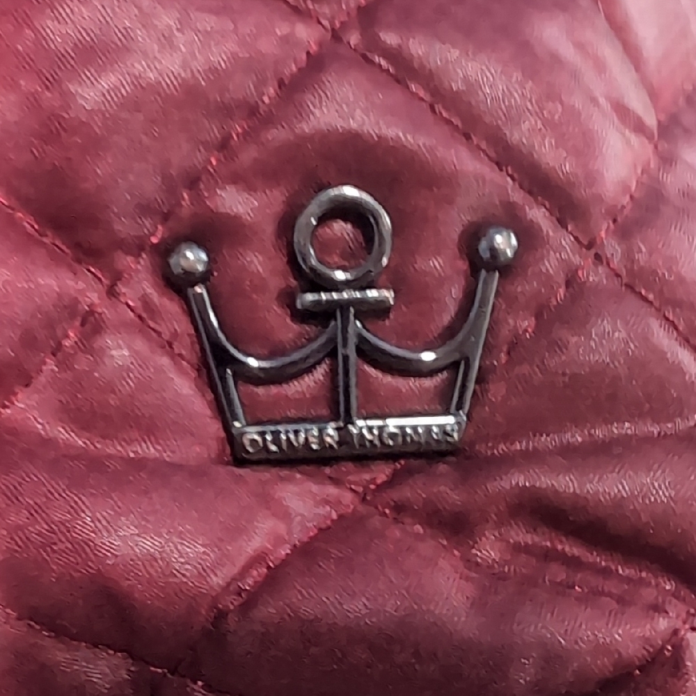 Oliver Thomas Quilted Kitchen Sink Large Burgundy Tote Bag Purse - Flaw Inside - Picture 6 of 8
